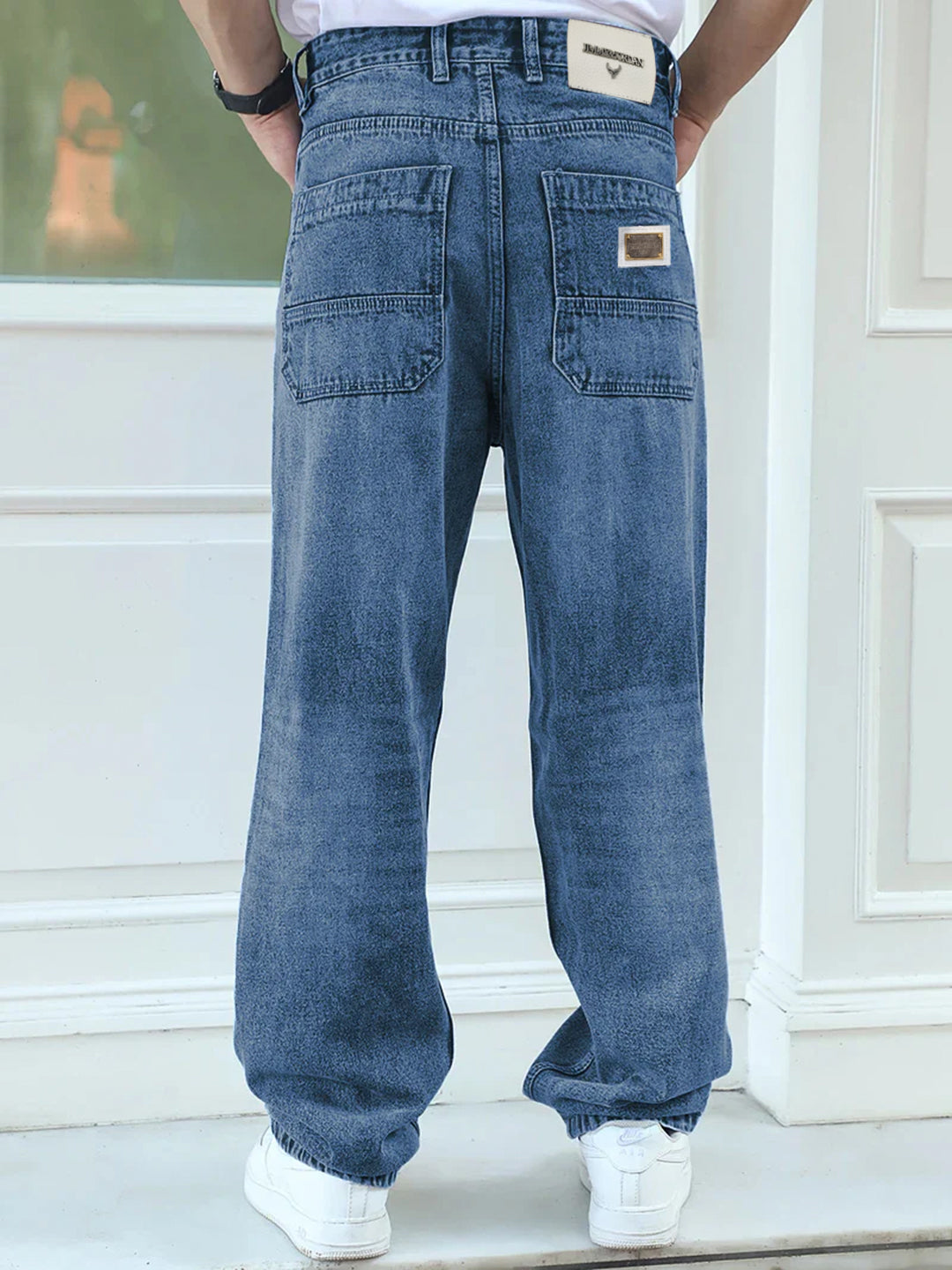 Raw Edge Light Blue Baggy Fit Jeans