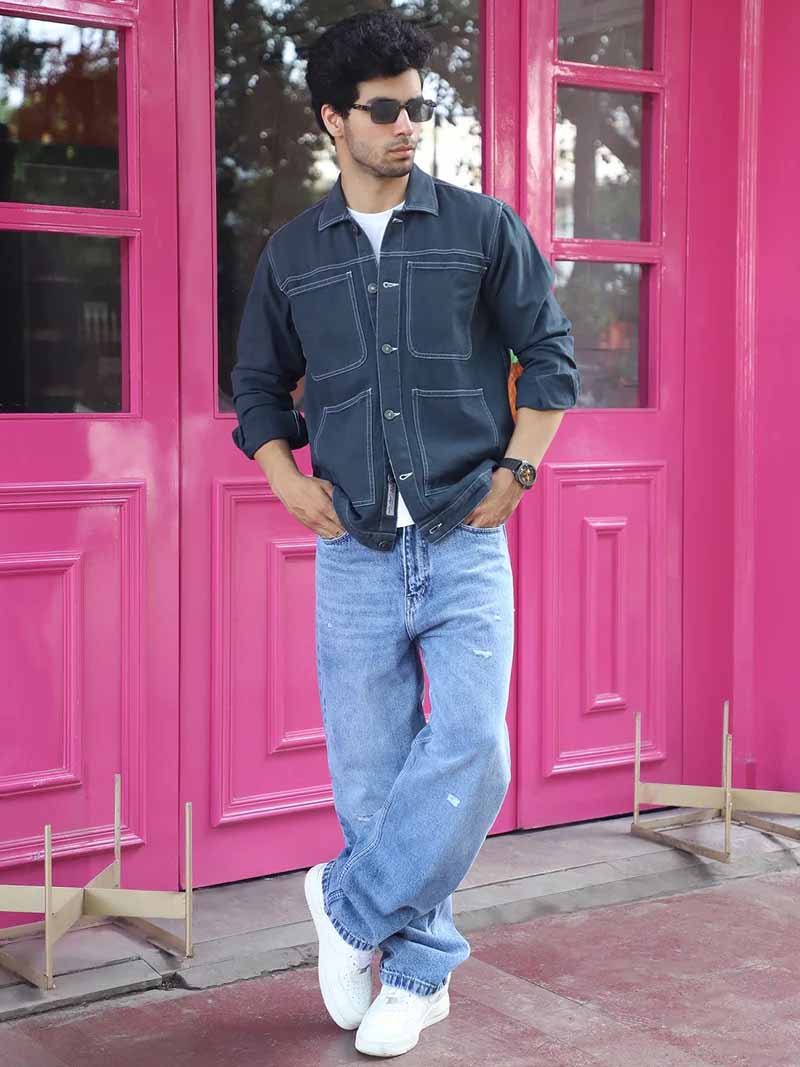 Bullet Fade Slate Grey Denim Shirt