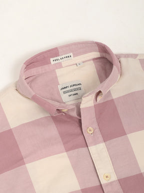 Ornate Square Pink Checked Shirt