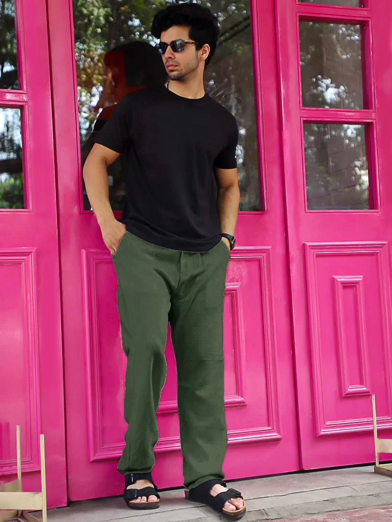 Clubhouse Dark Olive Linen Trouser