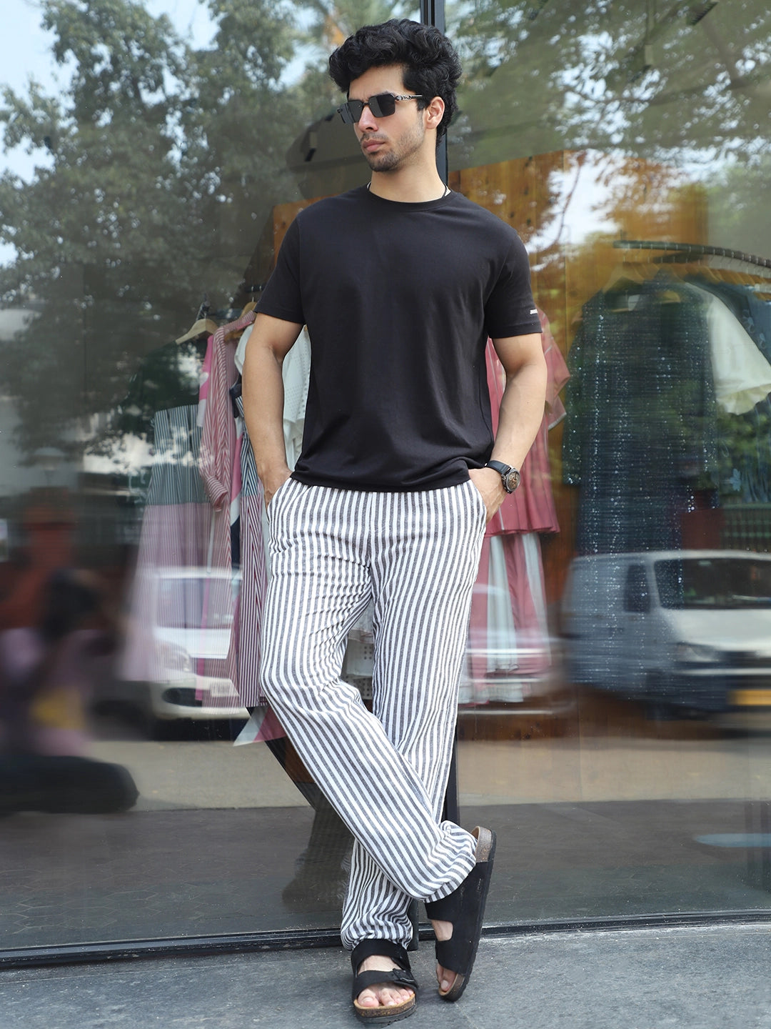Ivory Line Black Trousers
