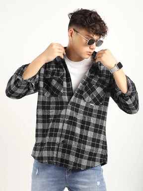 Fabric Falanel Check Black Full Sleeve Shirt