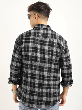 Fabric Falanel Check Black Full Sleeve Shirt