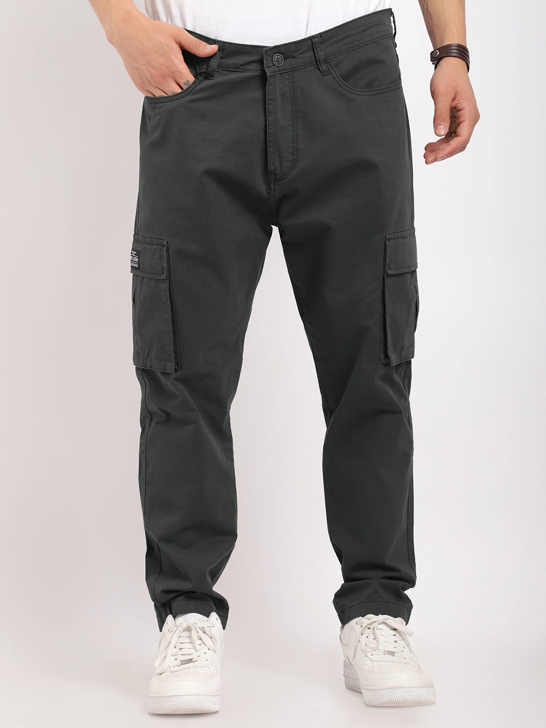 Barons Dark Grey Cotton Cargo