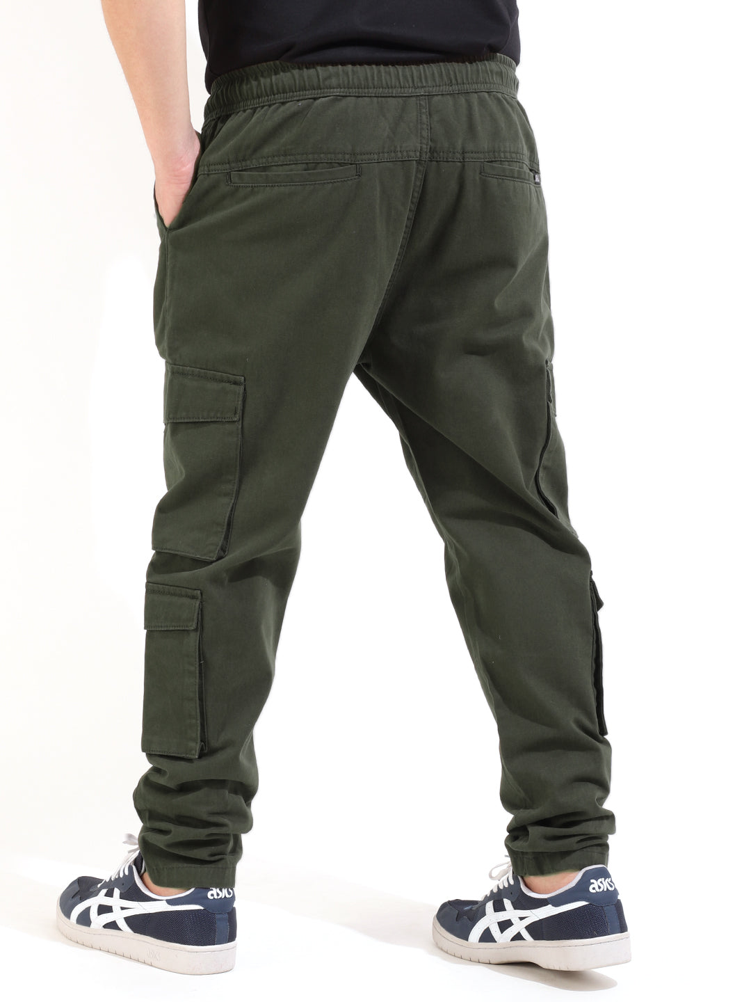 Olive 8 Pocket Cotton Twill Baggy Fit Cargo
