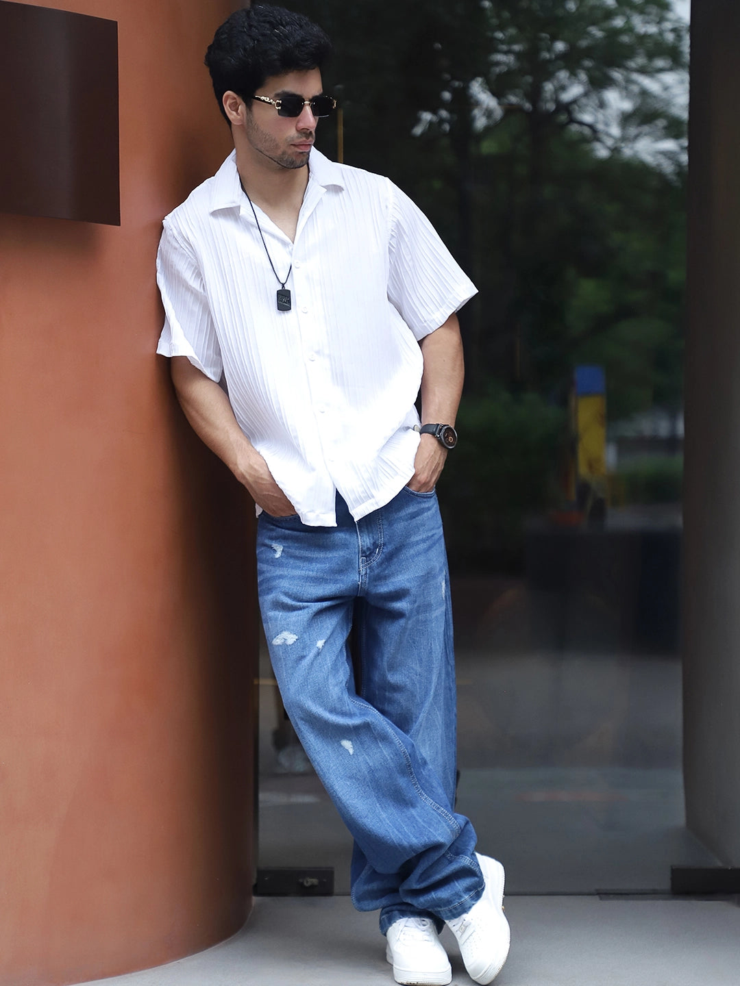 Lush White Half Sleeve Shirt