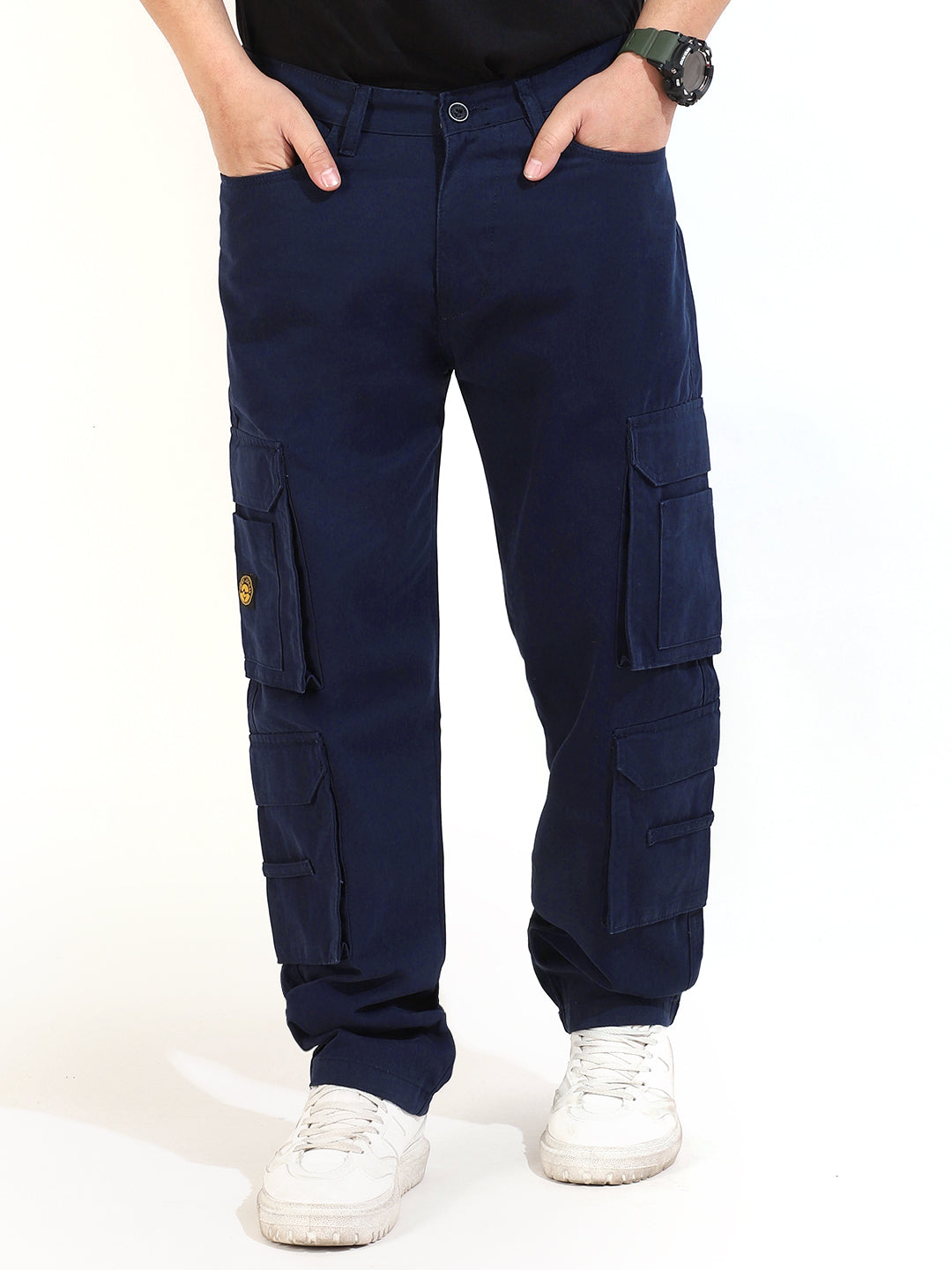 Navy Cotton Drill 8 pocket Baggy Fit Cargo