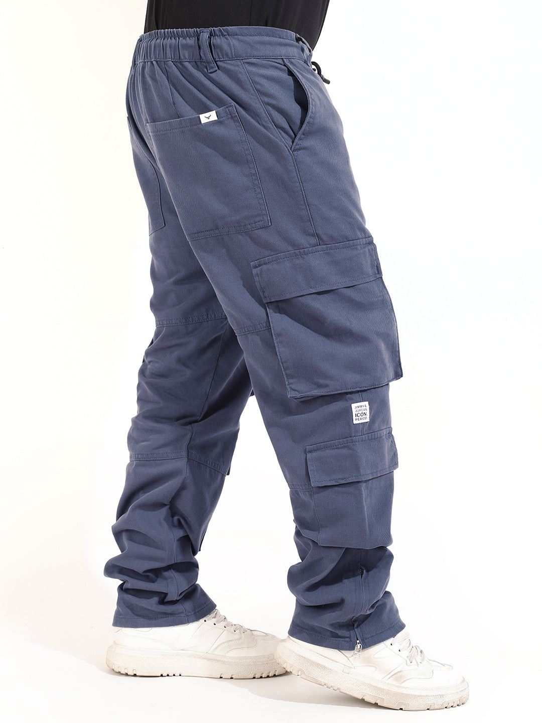 Ash Grey Cotton Drill 8 pocket Baggy Fit Cargo