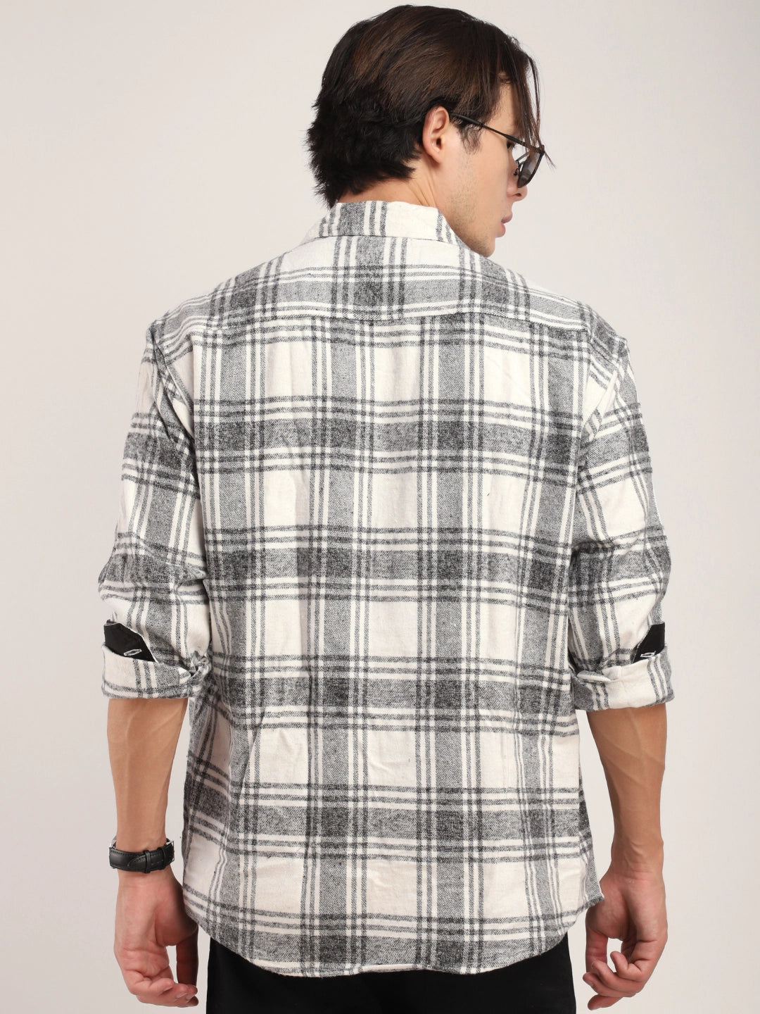 Falanel check White Full Sleeve Shirt