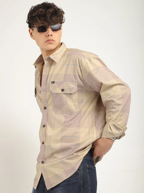 Frosted Craft Fon Washed Check Full Sleeve Shirt