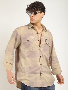 Frosted Craft Fon Washed Check Full Sleeve Shirt