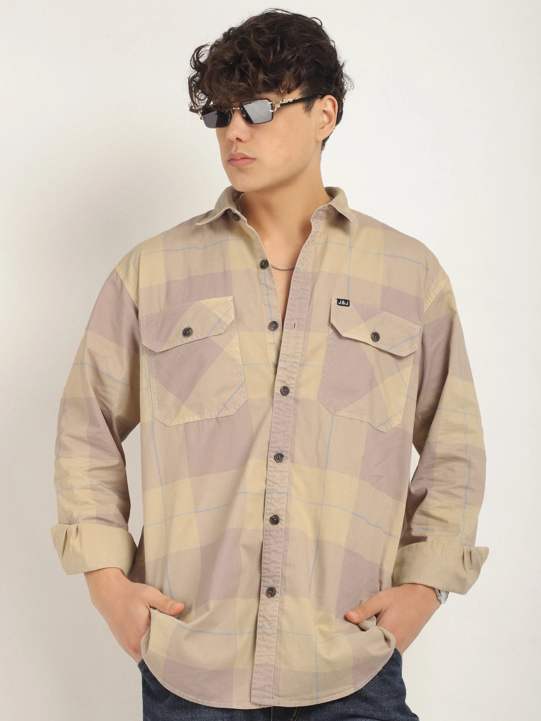 Frosted Craft Fon Washed Check Full Sleeve Shirt