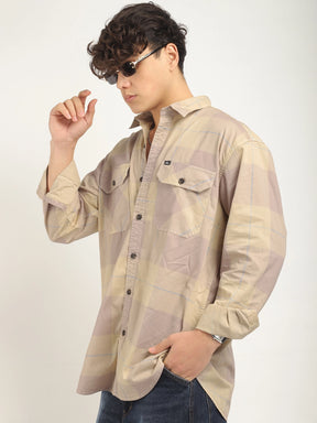 Frosted Craft Fon Washed Check Full Sleeve Shirt