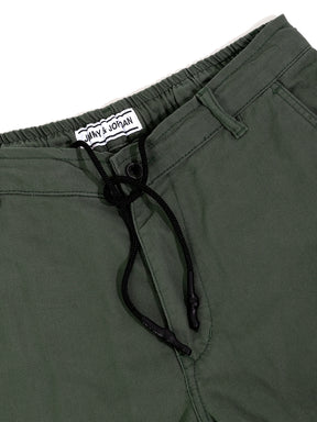 Green Cotton Drill 8 pocket Baggy Fit Cargo