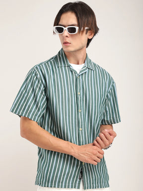 Vivid Cotton Sea Green Half Sleeves Shirt