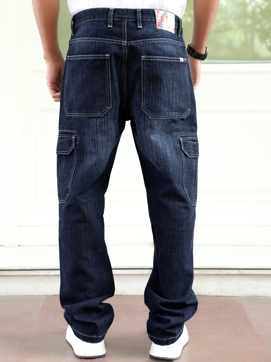 Caventor Noval Blue Baggy Fit Denim Cargo