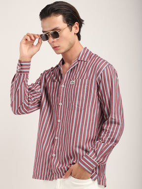 Allesia Wine Stripe Shirt