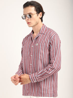 Allesia Wine Stripe Shirt