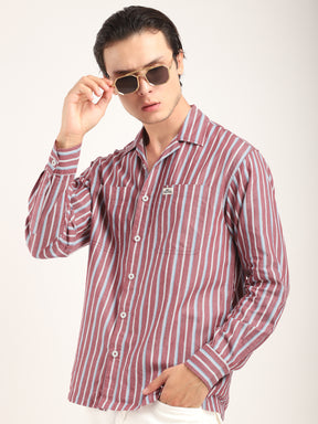 Allesia Wine Stripe Shirt