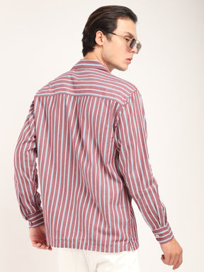 Allesia Wine Stripe Shirt