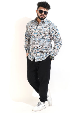 Teal COD Oversized Print Shirt