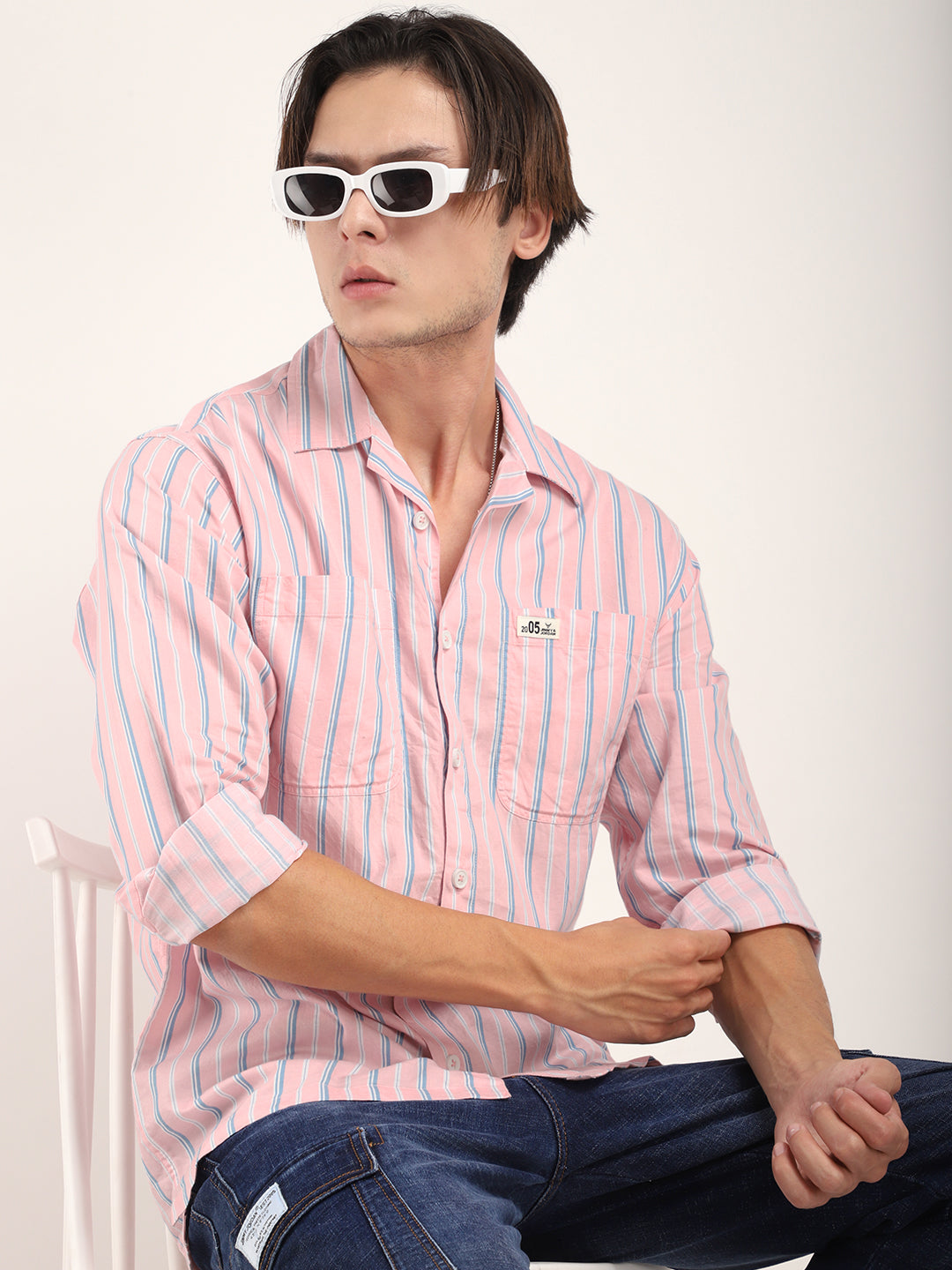 Allesia Pink Stripe Shirt