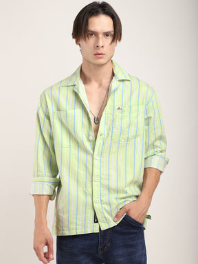 Allesia Sea Green Stripe Shirt