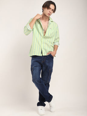 Allesia Sea Green Stripe Shirt