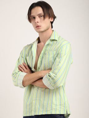 Allesia Sea Green Stripe Shirt