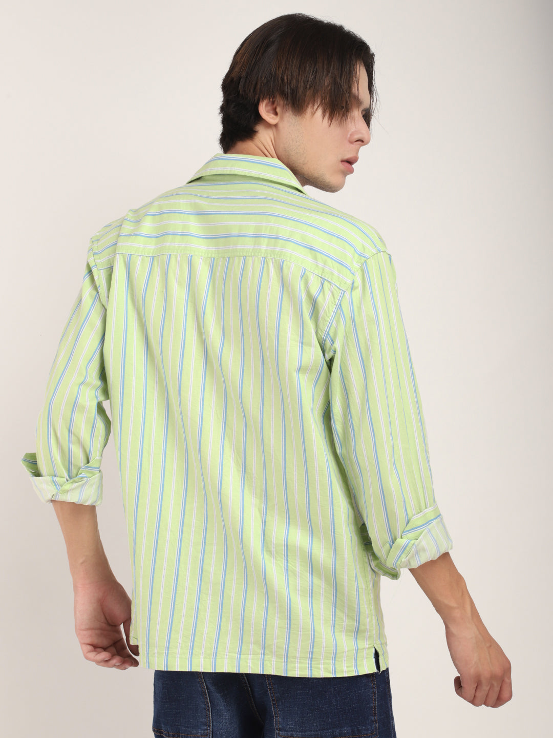 Allesia Sea Green Stripe Shirt