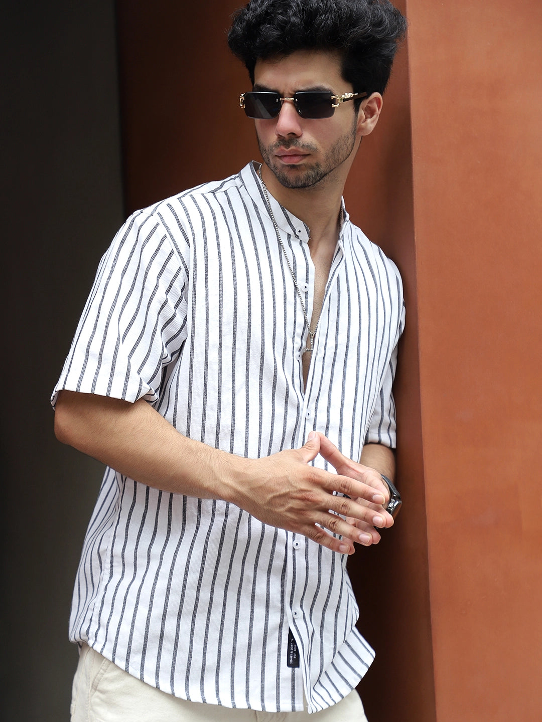 Stonehill Whit eHalf Sleeve Stripe Shirt