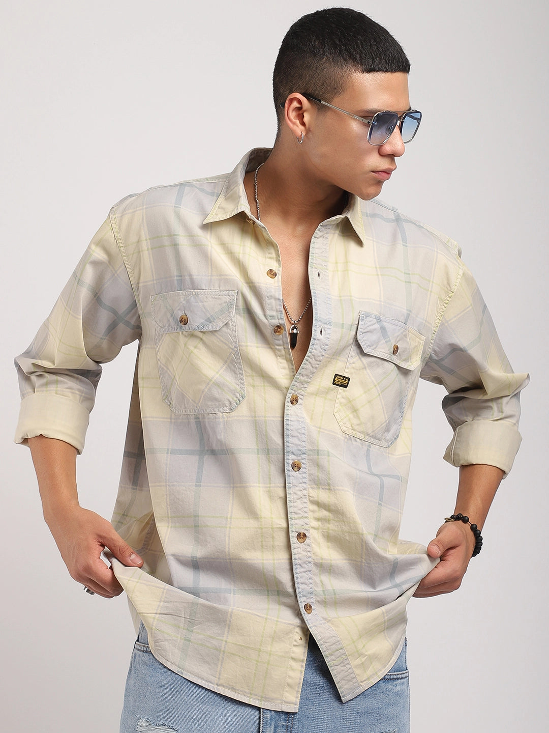 Street Craft Lemon Yellow Cotton Shirts