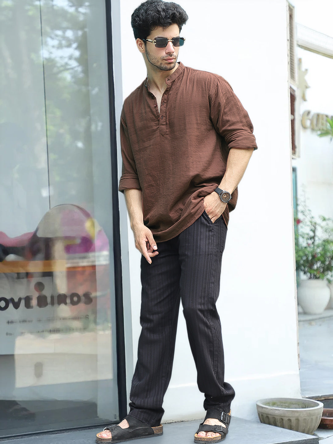 Fusion Drift Brown Kurta