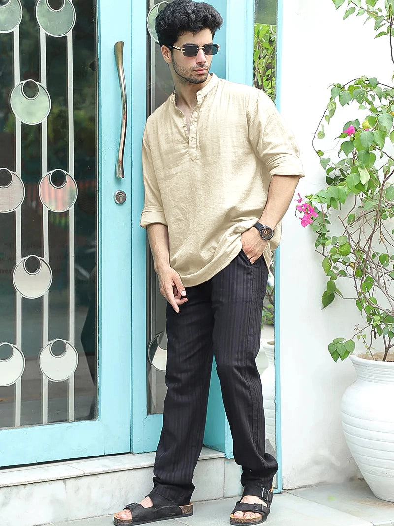 Fusion Drift Beige Kurta