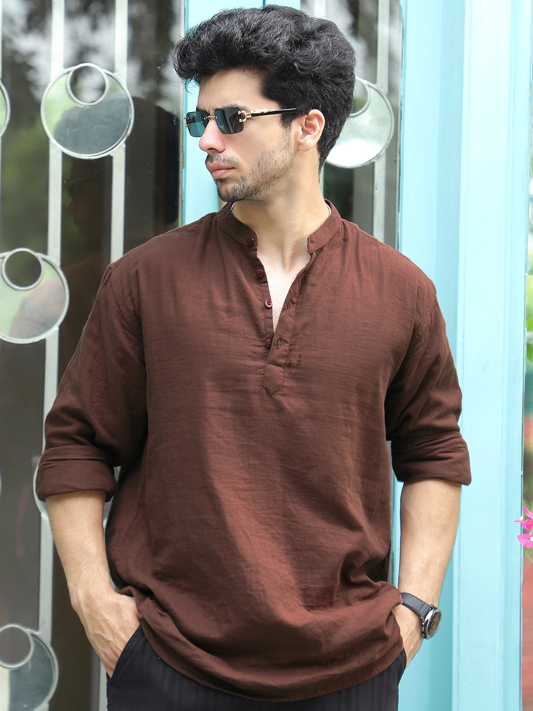 Fusion Drift Brown Kurta