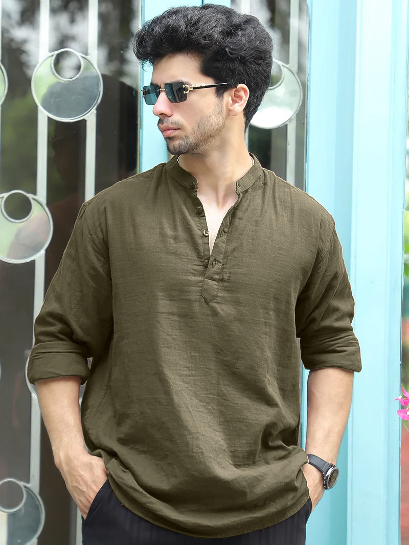 Fusion Drift Dull Brown Kurta