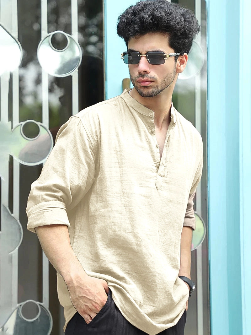 Fusion Drift Beige Kurta