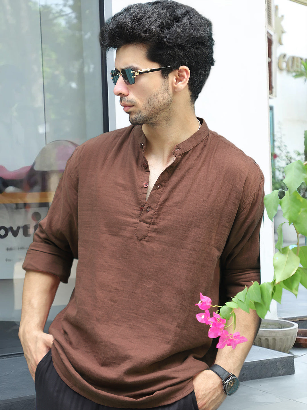 Fusion Drift Brown Kurta