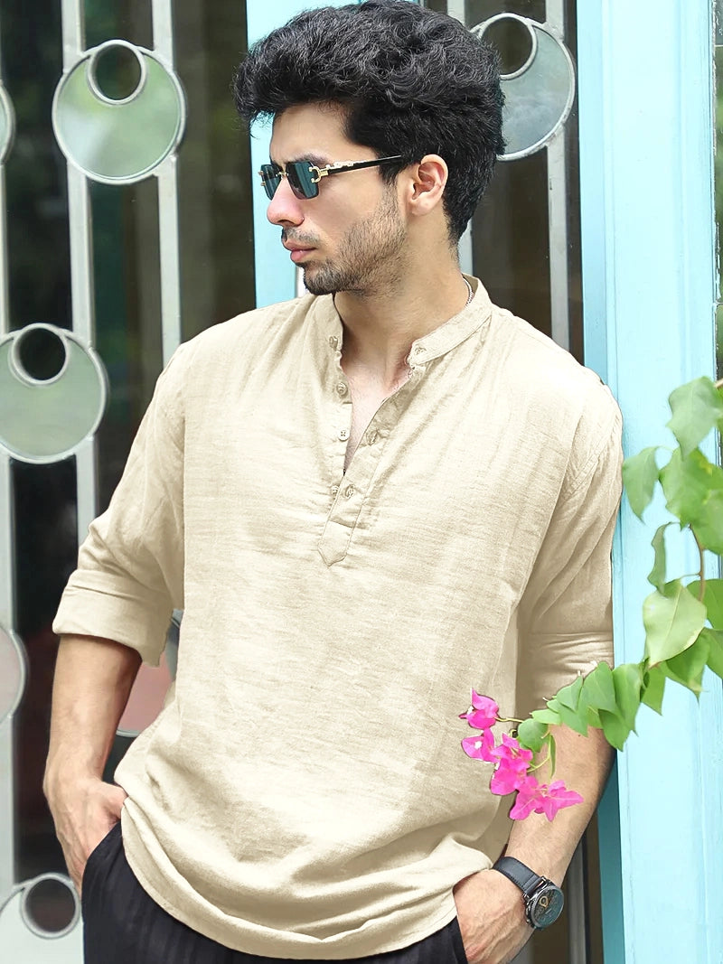Fusion Drift Beige Kurta