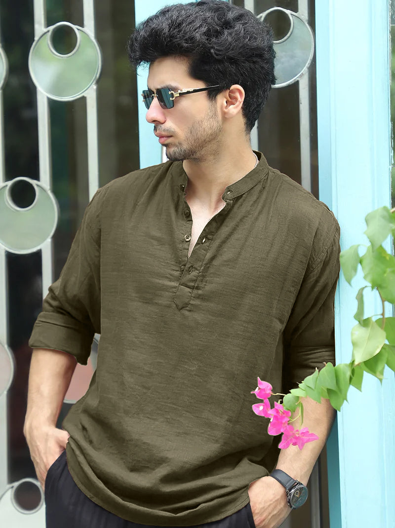 Fusion Drift Dull Brown Kurta