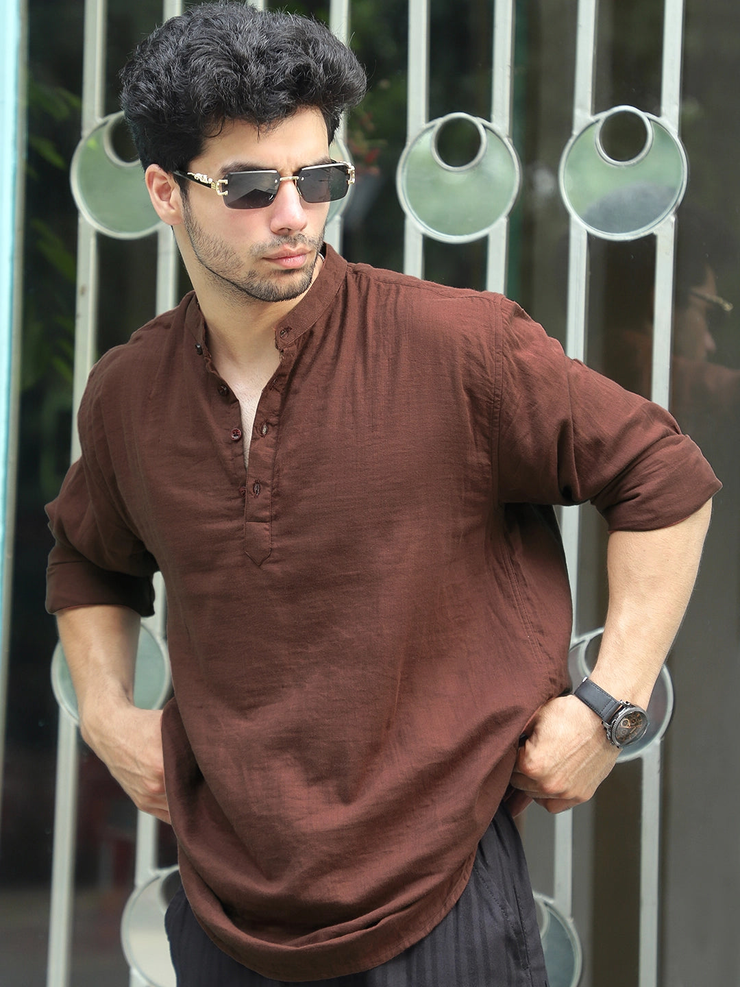 Fusion Drift Brown Kurta