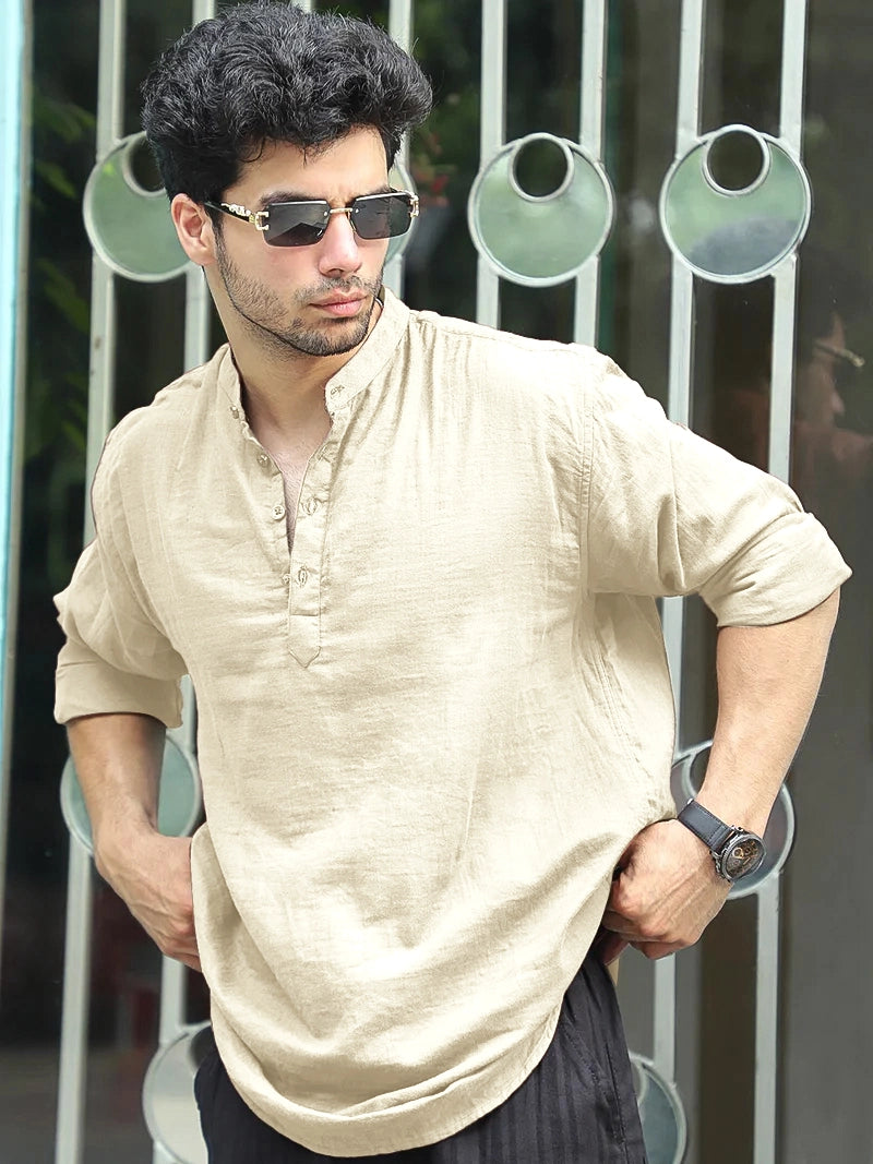 Fusion Drift Beige Kurta