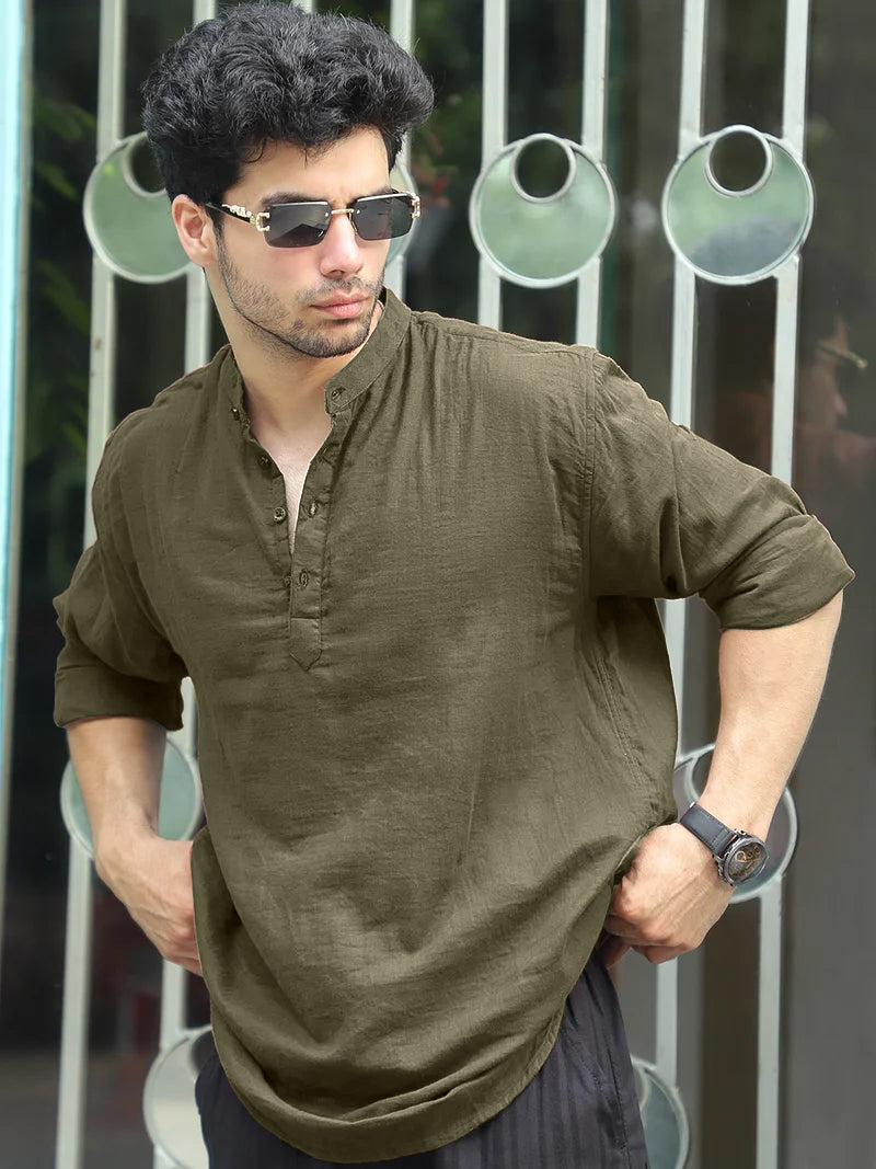 Fusion Drift Dull Brown Kurta