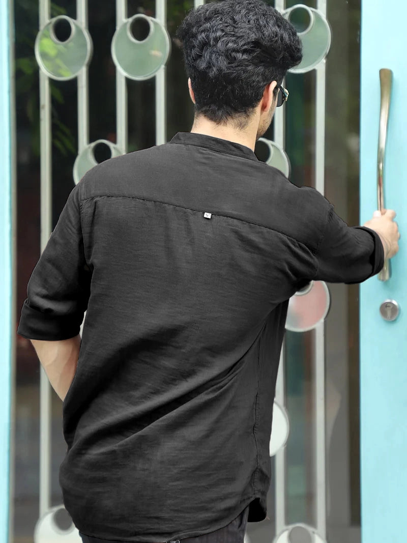 Fusion Drift Black Kurta