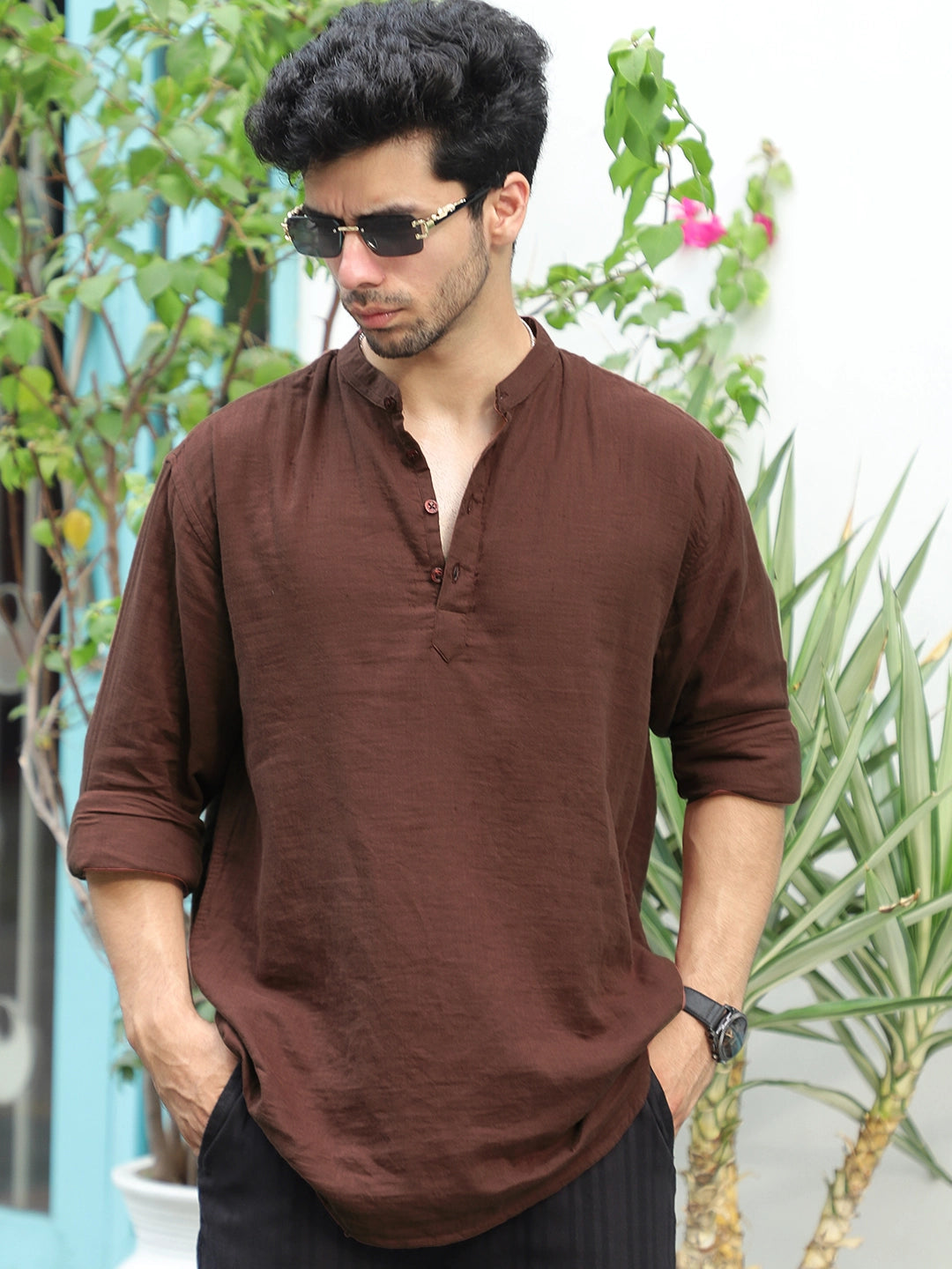 Fusion Drift Brown Kurta