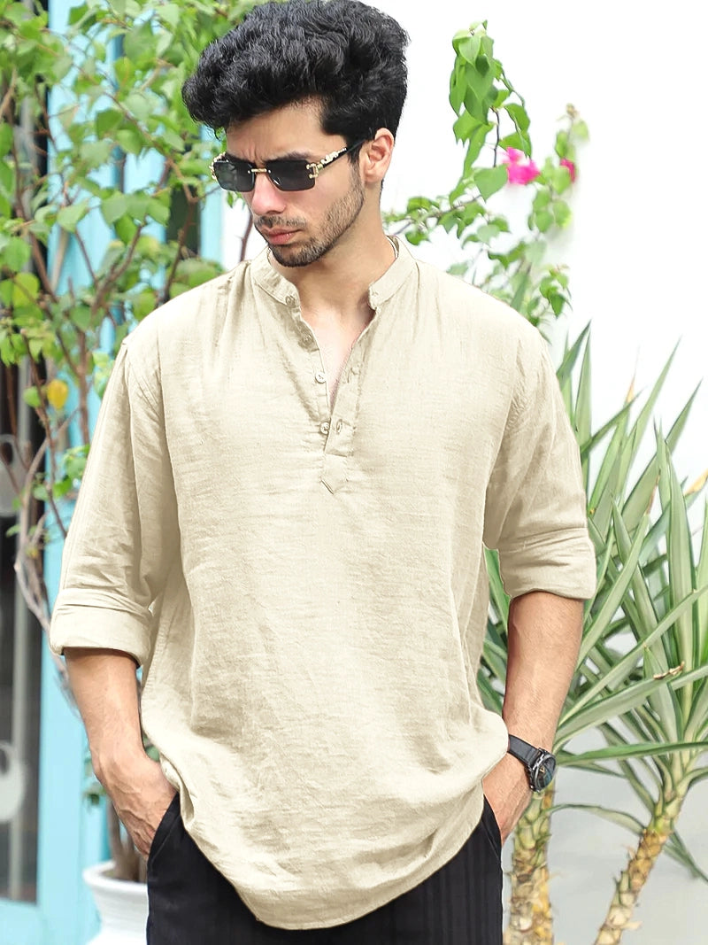 Fusion Drift Beige Kurta