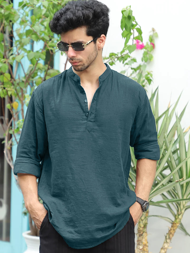 Fusion Drift Ocean Blue Kurta