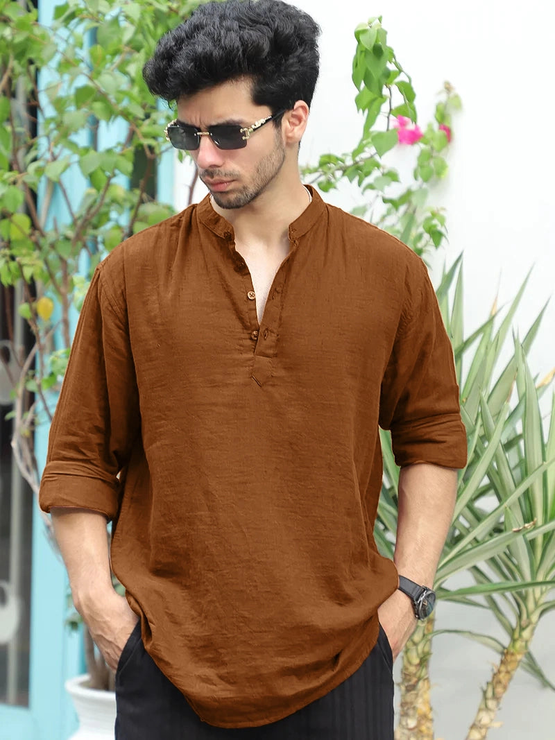 Fusion Drift Brown Kurta