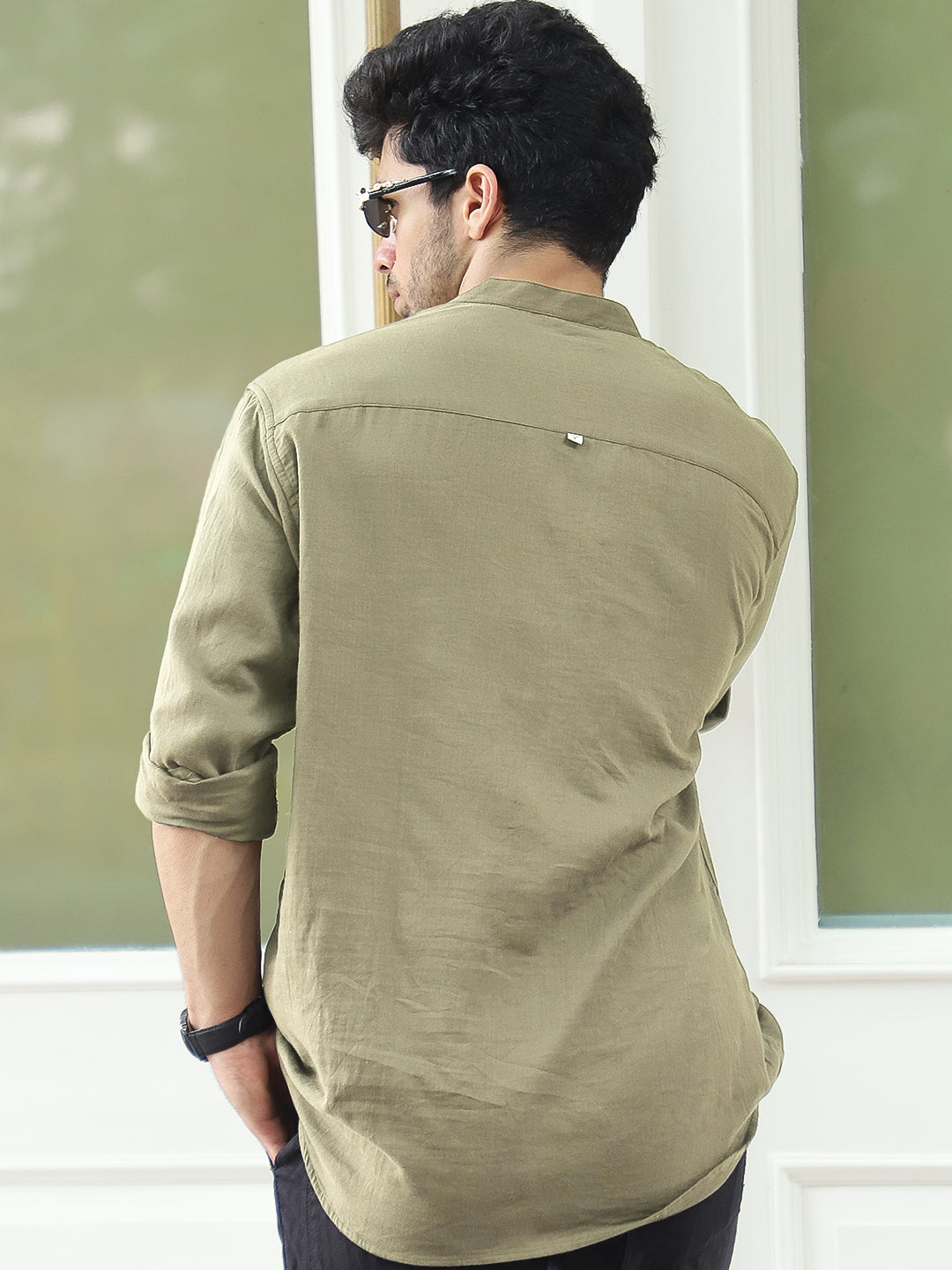 Fusion Drift Light Olive Kurta