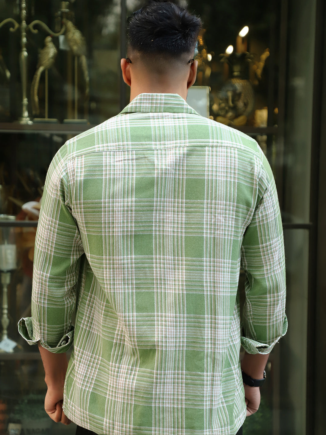 Fiore Blu Pear Green Check Shirt